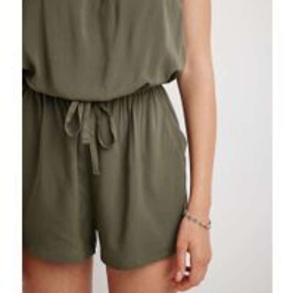 New Dynamite Hunter Green Utility Romper